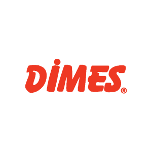 DİMES logosu, markanın kırmızı yazıyla tasarlanmış görsel kimliği.