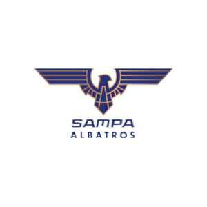 Sampa Albatros logosu, kurumsal kimlik vurgusu yapan kanatlı tasarım.