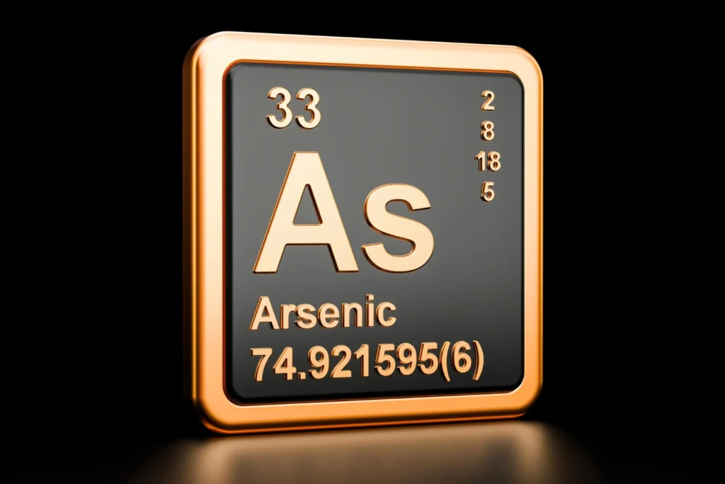 Arsenik element sembolü, atom numarası ve atom ağırlığı tablosu, Rainwater ürün kalitesi güvencesiyle.