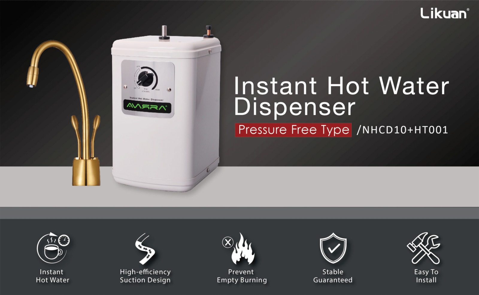 Rainwater Instant Hot Water Dispenser – Basınçsız Tip, anında sıcak su çözümü.