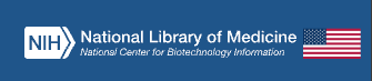 Ulusal Tıp Kütüphanesi logosu ve Amerikan bayrağı, çevrimiçi tıbbi bilgi merkezi.